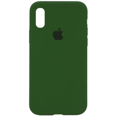 Чехол Silicone Case Full Protective (AA) для Apple iPhone X (5.8") / XS (5.8") Зеленый / Army green