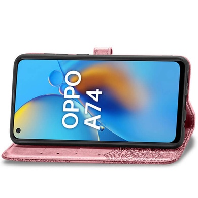 Шкіряний чохол (книжка) Art Case з візитниці для Oppo A74 4G, Розовый
