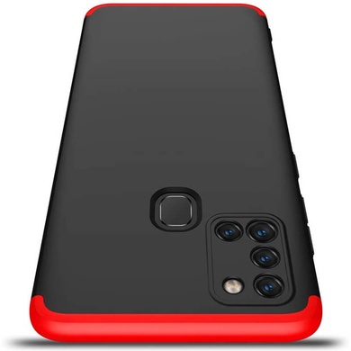 Пластиковая накладка GKK LikGus 360 градусов (opp) для Samsung Galaxy A21s Черный / Красный