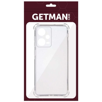 TPU чохол GETMAN Ease logo посилені кути Full Camera для Xiaomi Redmi Note 12 Pro+ 5G, Безбарвний (прозорий)