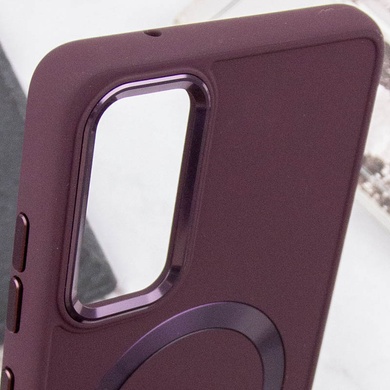 TPU чохол Bonbon Metal Style with MagSafe для Samsung Galaxy S24, Бордовый / Plum