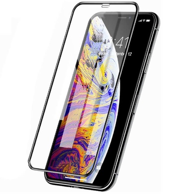 Захисне кольорове скло Mocoson 5D (full glue) для Apple iPhone 12 mini (5.4"), Чорний