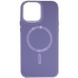 Шкіряний чохол Bonbon Leather Metal Style with MagSafe для Apple iPhone 11 (6.1"), Сірий / Lavender