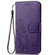 Кожаный чехол (книжка) Four-leaf Clover с визитницей для Samsung Galaxy M20 Фиолетовый