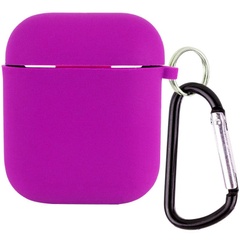 Силіконовий футляр з мікрофіброю для навушників Airpods 1/2, Фиолетовый / Grape