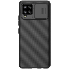 Карбоновая накладка Nillkin Camshield (шторка на камеру) для Samsung Galaxy A22 5G, Чорний / Black
