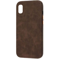 Шкіряний чохол Croco Leather для Apple iPhone XR (6.1"), brown