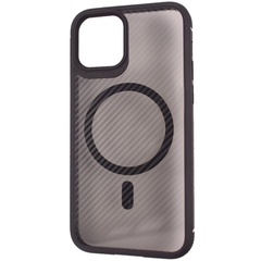 TPU+PC чехол iPaky Carbone Clear case with MagSafe для Apple iPhone 12 Pro / 12 (6.1") Black