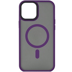TPU+PC чохол Metal Buttons with MagSafe для Apple iPhone 15 (6.1"), Темно-фиолетовый