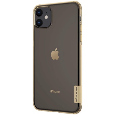TPU чехол Nillkin Nature Series для Apple iPhone 11 (6.1") Золотой (прозрачный)