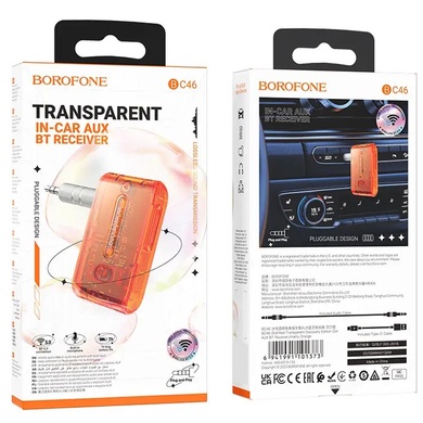 Bluetooth аудіо ресивер BOROFONE BC46 Gratified Transparent, Vitality orange