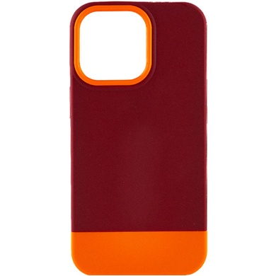 Чехол TPU+PC Bichromatic для Apple iPhone 13 Pro Max (6.7") Brown burgundy / Orange