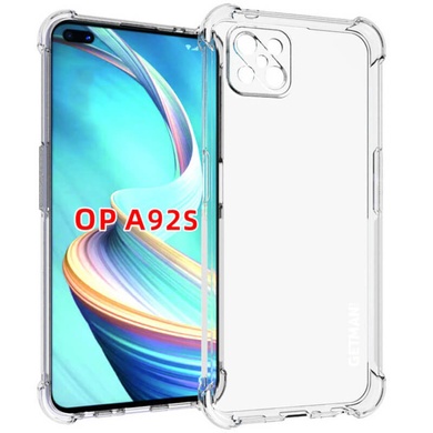 TPU чохол GETMAN Ease logo посилені кути Full Camera для Oppo A92s, Безбарвний (прозорий)