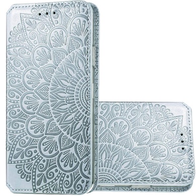 Кожаный чехол книжка GETMAN Mandala (PU) для Samsung Galaxy S20 FE Серый