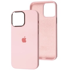 Чехол Silicone Case Metal Buttons (AA) для Apple iPhone 12 Pro Max (6.7") Розовый / Chalk Pink