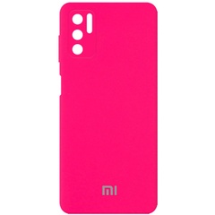 Чохол Silicone Cover Full Camera (AA) для Xiaomi Redmi Note 10 5G / Poco M3 Pro, Розовый / Barbie pink