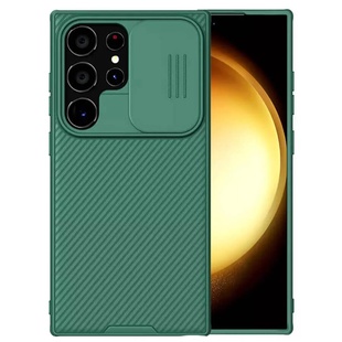 Карбоновая накладка Nillkin CamShield Pro Magnetic для Samsung Galaxy S24 Ultra Deep Green