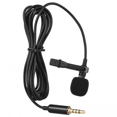 Микрофон петличный 3,5mm Mini-Jack Черный