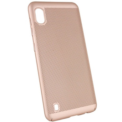 Ультратонкий дышащий чехол Grid case для Samsung Galaxy A10 (A105F), Золотой