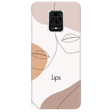 Силиконовый чехол Line Art для Xiaomi Redmi Note 9s / Note 9 Pro / Note 9 Pro Max, Lips