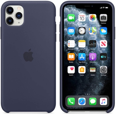 Чехол Silicone case (AAA) для Apple iPhone 11 Pro Max (6.5") Синий / Midnight blue