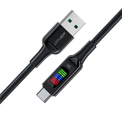 Дата кабель Acefast C7-04 USB-A to USB-C zinc alloy (1.2m), Black