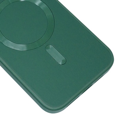 Кожаный чехол Bonbon Leather Metal Style with MagSafe для Apple iPhone 11 Pro Max (6.5") Зеленый / Pine green