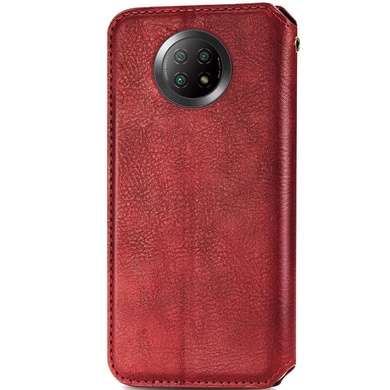 Кожаный чехол книжка GETMAN Cubic (PU) для Xiaomi Redmi Note 9 5G / Note 9T Красный