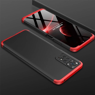 Пластиковая накладка GKK LikGus 360 градусов (opp) для Xiaomi Redmi Note 11 (Global) / Note 11S Черный / Красный