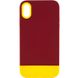 Чохол TPU+PC Bichromatic для Apple iPhone X / XS (5.8"), Brown burgundy / Yellow
