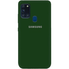 Чехол Silicone Cover My Color Full Protective (A) для Samsung Galaxy A21s Зеленый / Dark green