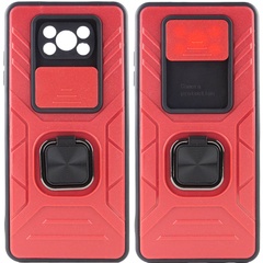 Удароміцний чохол Camshield Flash Ring для Xiaomi Poco X3 NFC / Poco X3 Pro, red