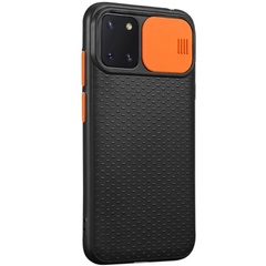 Чехол Camshield Black TPU со шторкой защищающей камеру для Samsung Galaxy Note 10 Lite (A81) Черный / Оранжевый