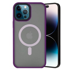 TPU+PC чохол Metal Buttons with MagSafe для Apple iPhone 14 Pro (6.1"), Темно-фиолетовый