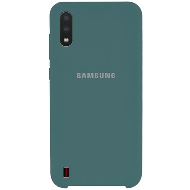 Чехол Silicone Cover (AA) для Samsung Galaxy A01 Зеленый / Pine green