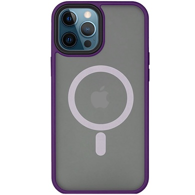 TPU+PC чохол Metal Buttons with MagSafe для Apple iPhone 14 Pro (6.1"), Темно-фиолетовый