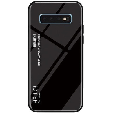 TPU+Glass чохол Gradient HELLO для Samsung Galaxy S10 +, Чорний