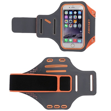 Спортивный чехол на руку для телефона Haissky II до 5,5 дюйма Оранжевый