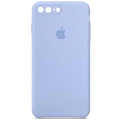 Чохол Silicone Case Square Full Camera Protective (AA) для Apple iPhone 7 plus / 8 plus (5.5 "), Голубой / Lilac Blue