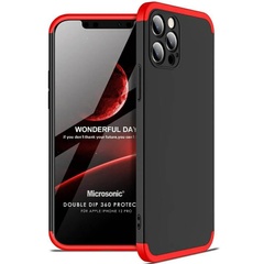 Пластиковая накладка GKK LikGus 360 градусов (opp) для Apple iPhone 13 Pro (6.1") Черный / Красный