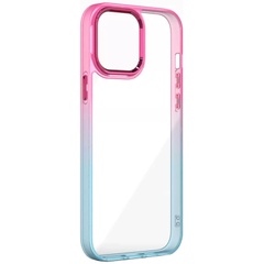 Чехол TPU+PC Fresh sip series для Apple iPhone 13 (6.1") Бирюзовый / Розовый