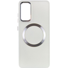 TPU чохол Bonbon Metal Style with MagSafe для Samsung Galaxy S21 FE, Білий / White