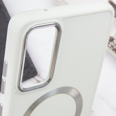TPU чохол Bonbon Metal Style with MagSafe для Samsung Galaxy S21 FE, Білий / White