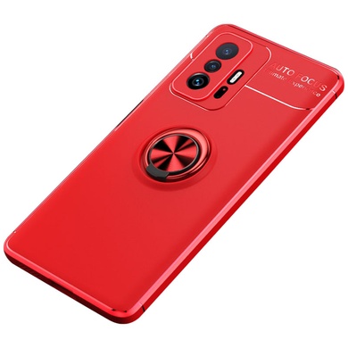 TPU чехол Deen ColorRing под магнитный держатель (opp) для Xiaomi 11T / 11T Pro Красный / Красный
