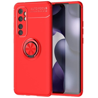 TPU чехол Deen ColorRing под магнитный держатель (opp) для Xiaomi Mi Note 10 Lite Красный / Красный