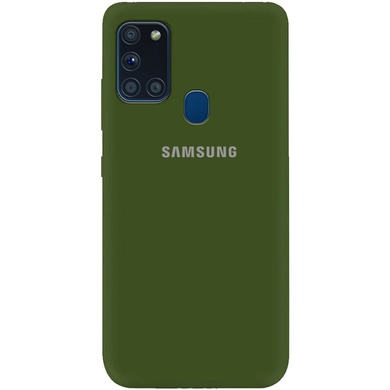 Чехол Silicone Cover My Color Full Protective (A) для Samsung Galaxy A21s Зеленый / Forest green