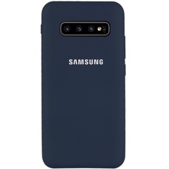 Чехол Silicone Cover Full Protective (AA) для Samsung Galaxy S10 Темно-синий / Midnight blue