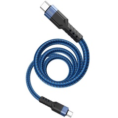 Дата кабель Hoco U110 charging data sync Type-C to Type-C 60W (1.2 m) Синий