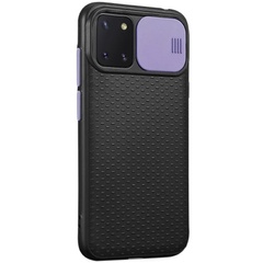 Чехол Camshield Black TPU со шторкой защищающей камеру для Samsung Galaxy Note 10 Lite (A81) Черный / Сиреневый