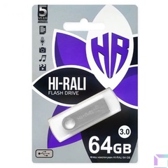 Флеш накопичувач USB 3.0 Hi-Rali Shuttle 64 GB Срібна серія, Серебряный